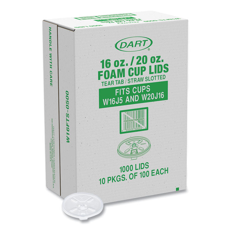 Lids for Foam Cups and Containers, Fits 16 oz, 20 oz Cups, Translucent, 1,000/Carton 1