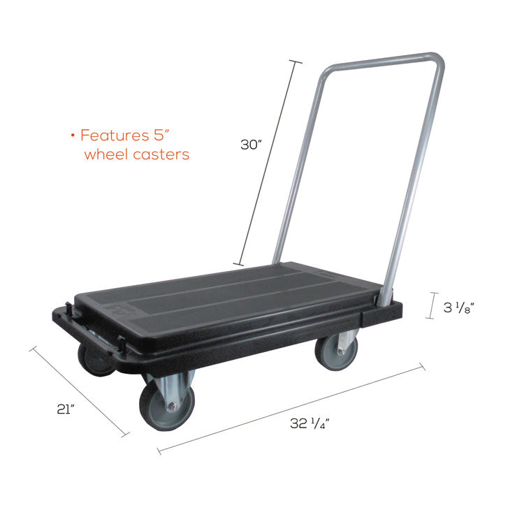 Heavy-Duty Platform Cart, 300 lb Capacity, 21 x 32.5 x 37.5, Black 4