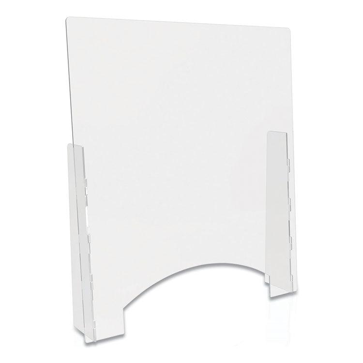 Counter Top Barrier With Pass Thru, 31.75" X 6" X 36", Polycarbonate, Clear, 2/carton 1