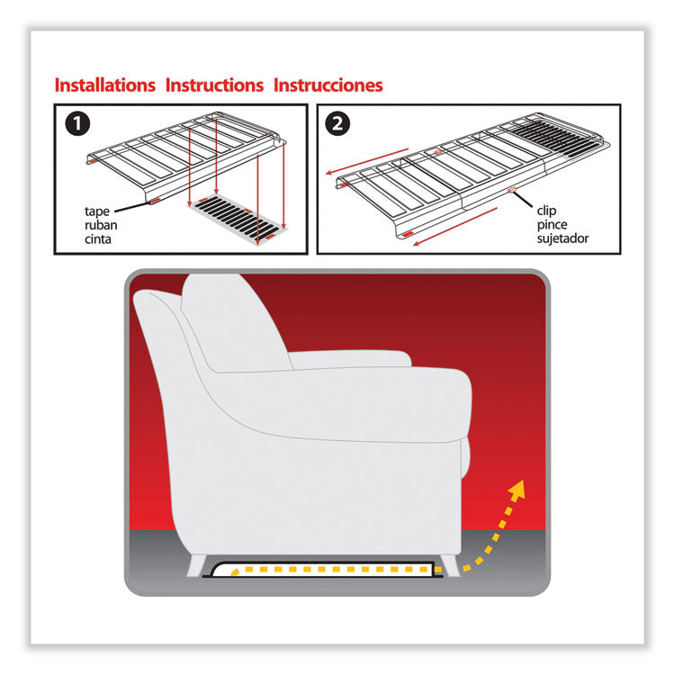 Under Furniture Air Deflector, 11 x 20 x 1.25, Clear 4