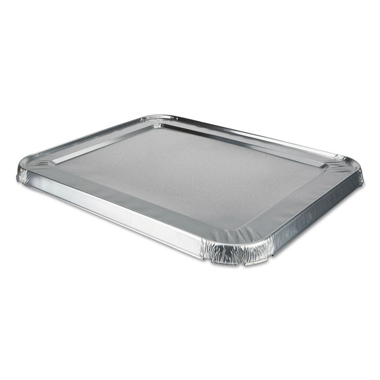 Aluminum Steam Table Lids, Fits Rolled Edge Half-Size Pan, 10.56 x 13 x 0.63, 100/Carton 1