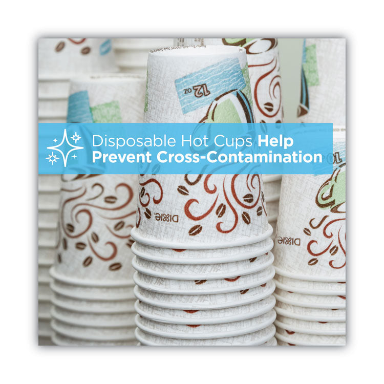 PerfecTouch Paper Hot Cups and  Lids Combo, 10 oz, Multicolor, 50 Cups/Lids/Pack 7