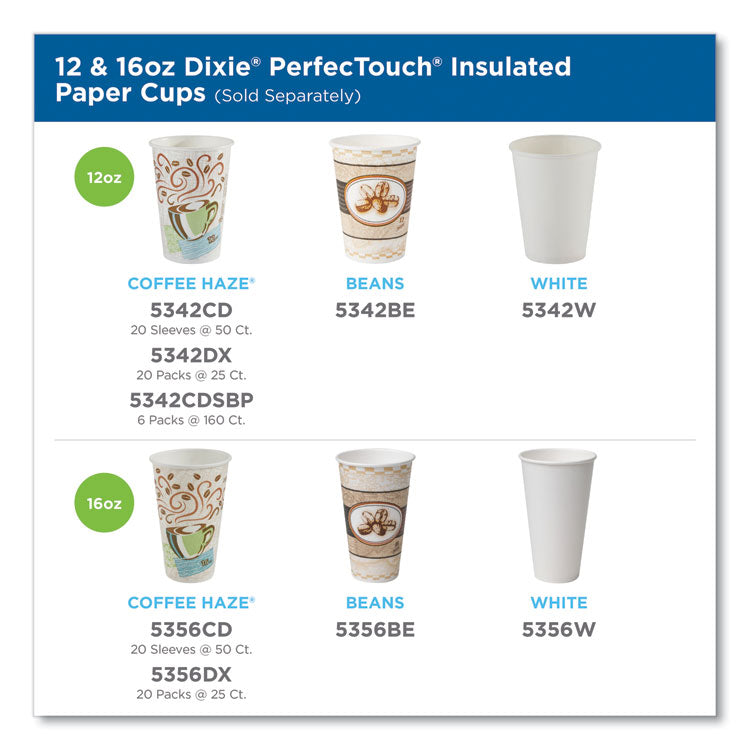 Perfectouch Paper Hot Cups, 12 Oz, Coffee Haze Design, 160/pack 4