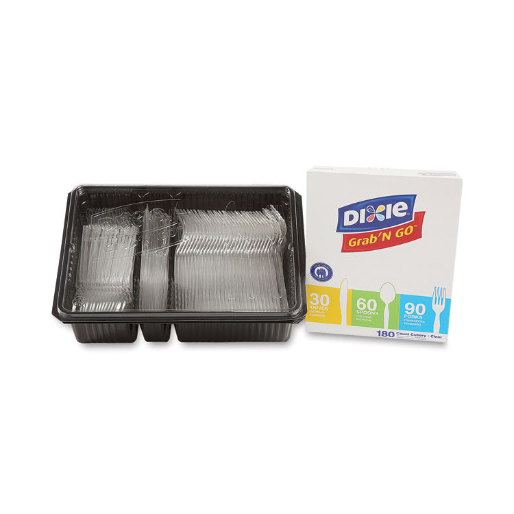 Combo Pack, Tray With Clear Plastic Utensils, 90 Forks, 30 Knives, 60 Spoons 3