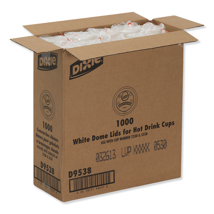 Dome Hot Drink Lids, Fits 8 Oz Cups, White, 100/sleeve, 10 Sleeves/carton 5