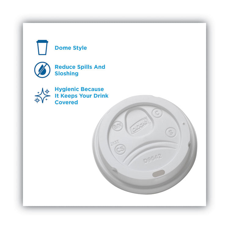 Dome Drink-Thru Lids, Fits 10 Oz To 16 Oz Paper Hot Cups, White, 1,000/carton 2