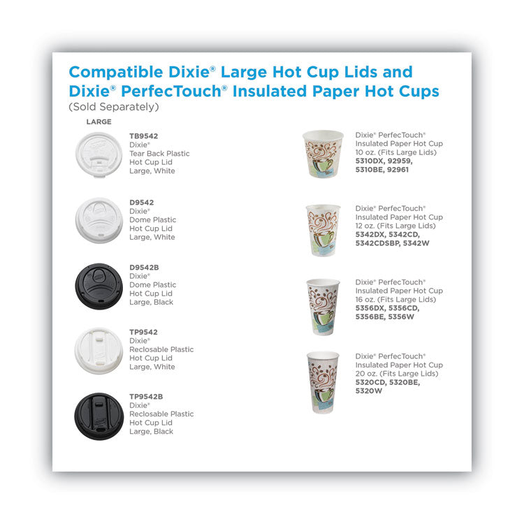 Dome Drink-Thru Lids, Fits 10 Oz To 16 Oz Paper Hot Cups, White, 1,000/carton 5