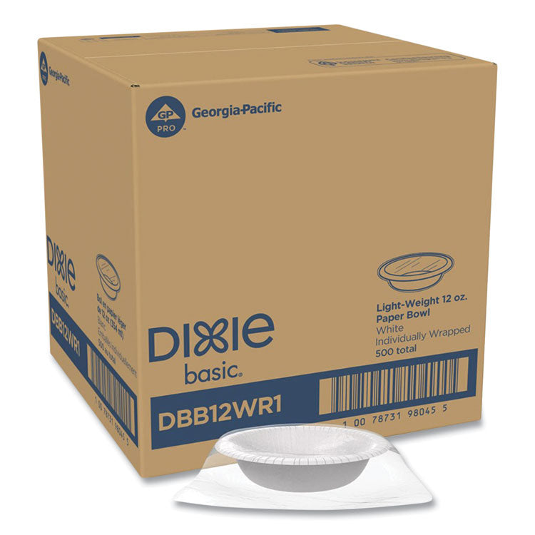 Everyday Disposable Dinnerware, Individually Wrapped, Bowl, 12 Oz, White, 500/carton 1