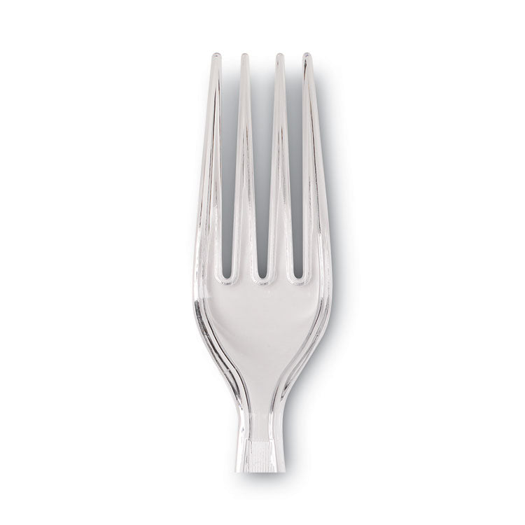 Plastic Cutlery, Forks, Heavyweight, Clear, 1,000/carton 3