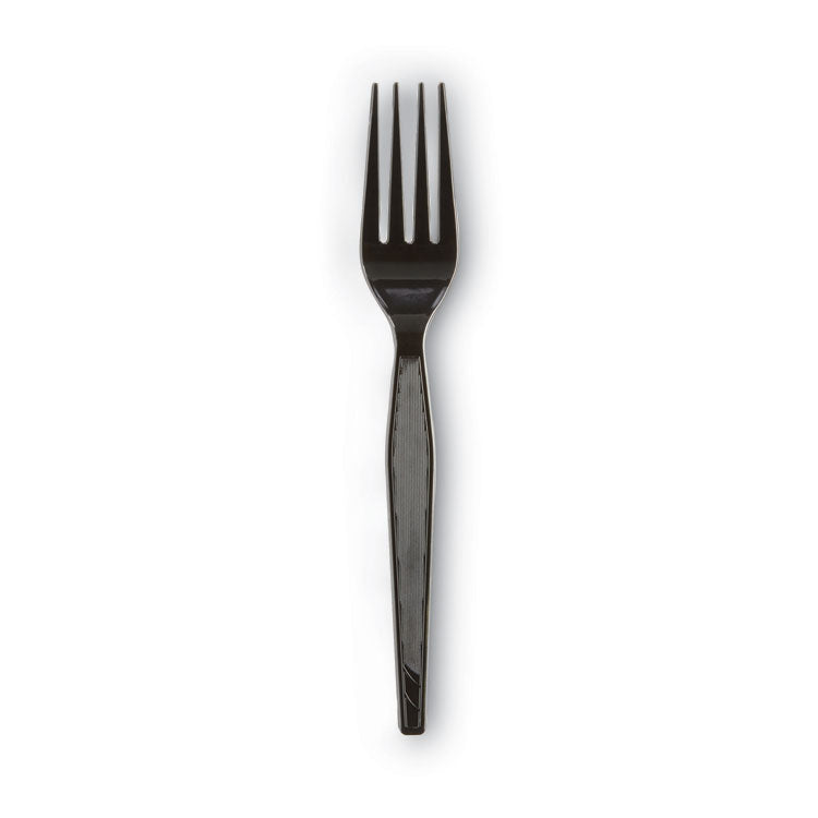 Plastic Cutlery, Heavyweight Forks, Black, 1,000/carton 2