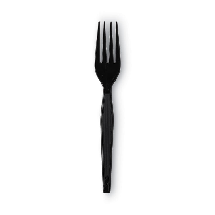 Individually Wrapped Heavyweight Forks, Polystyrene, Black, 1,000/carton 2