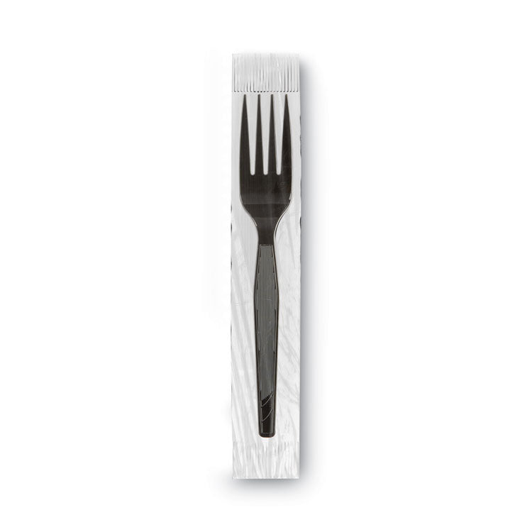 Grab'n Go Wrapped Cutlery, Forks, Black, 90/box, 6 Box/carton 2