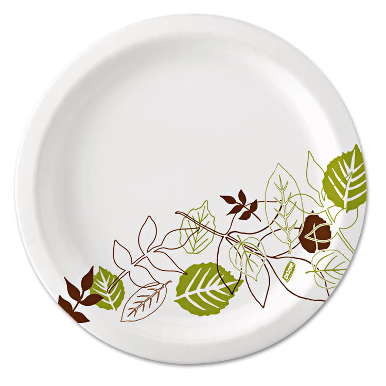 Pathways Soak Proof Shield Heavyweight Paper Plates, WiseSize, 10.13" dia, Green/Burgundy, 500/Carton 1