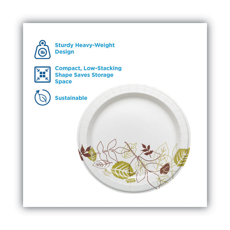 Pathways Soak Proof Shield Heavyweight Paper Plates, 8.5" Dia, Green/burgundy, 125/pack 2