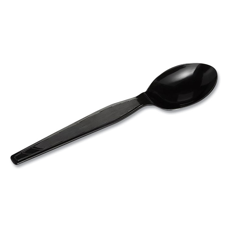 Plastic Cutlery, Heavyweight Teaspoons, Black, 1,000/carton 2