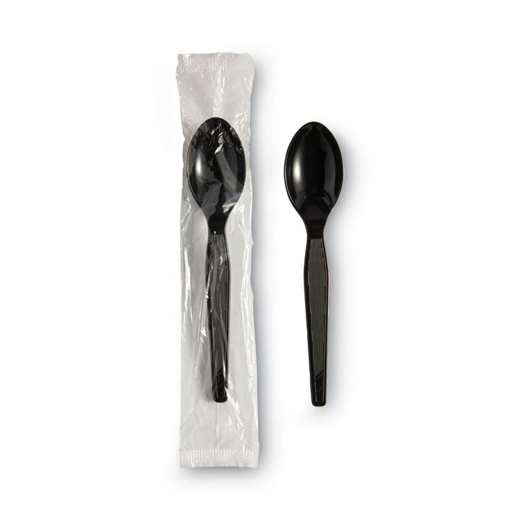 Individually Wrapped Heavyweight Teaspoons, Polystyrene, Black 1,000/carton 2