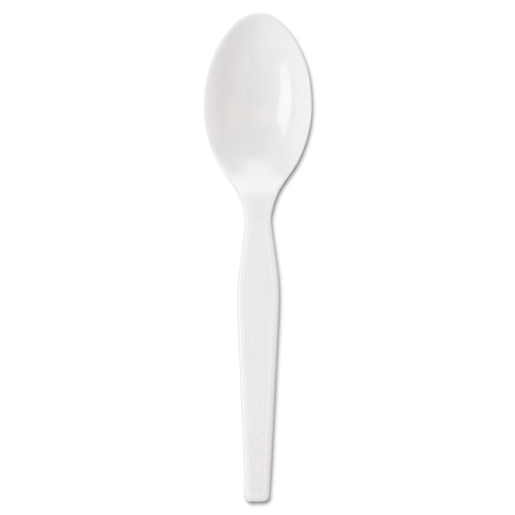 Individually Wrapped Mediumweight Polystyrene Cutlery, Teaspoons, White, 1,000/carton 1