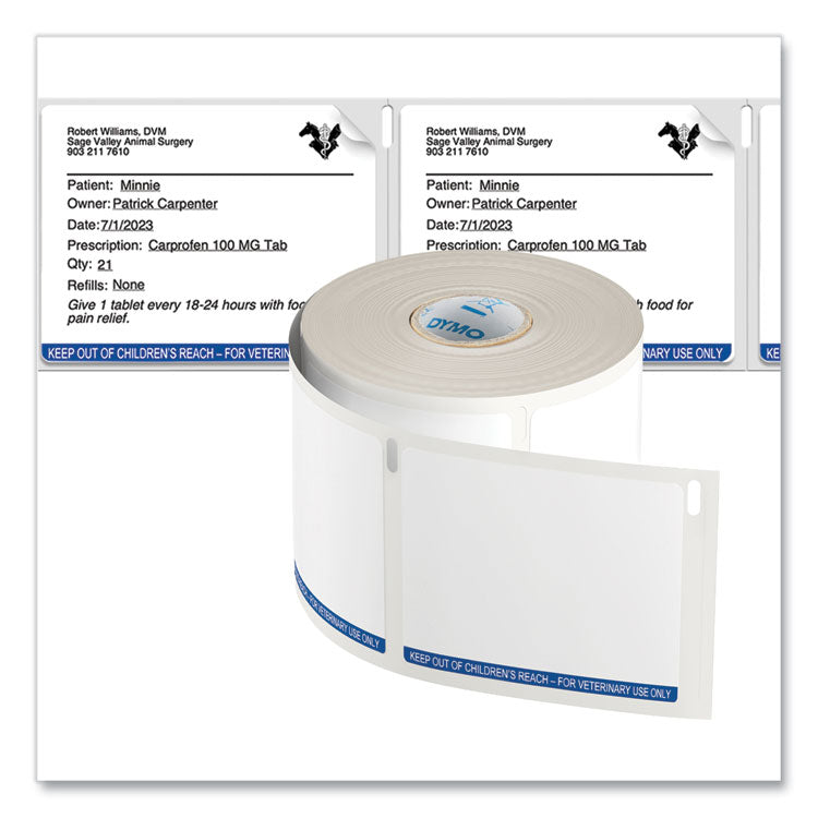 Veterinary Prescription Labels for LabelWriter Label Printers, 2.75 x 2.12, Black/White, 400 Labels/Roll, 6 Rolls/Pack 3