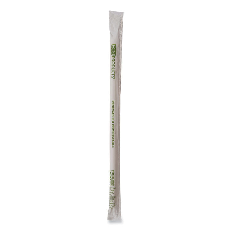 Renewable and Compostable PHA Straws, 10.25", Natural White, 1,250/Carton 1