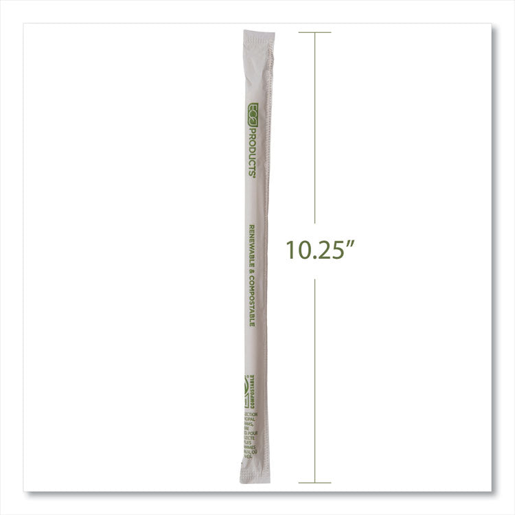 Renewable and Compostable PHA Straws, 10.25", Natural White, 1,250/Carton 4