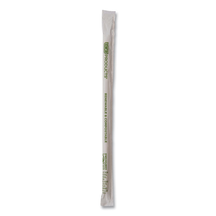 Renewable and Compostable PHA Straws, 7.75", Natural White, 2,000/Carton 2