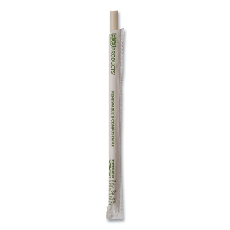 Renewable and Compostable PHA Straws, 7.75", Natural White, 2,000/Carton 4