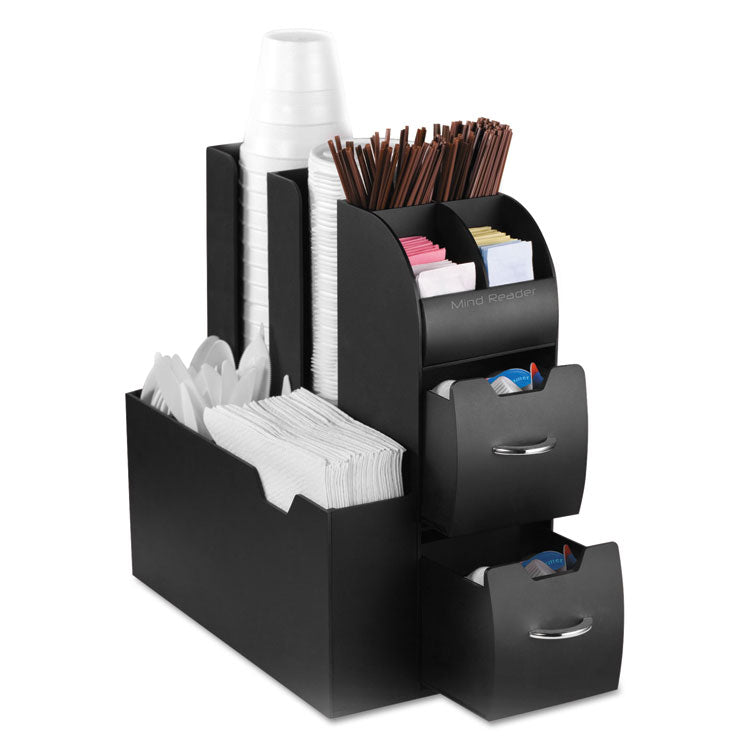 Coffee Condiment Caddy Organizer, 10 Compartments, 5.4 x 11 x 12.6, Black 1