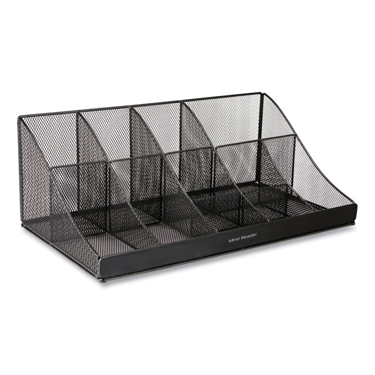 Network Collection 11-Compartment Coffee Cup and Condiment Countertop Organizer, 9.5 x 17.88 x 6.63, Black 1