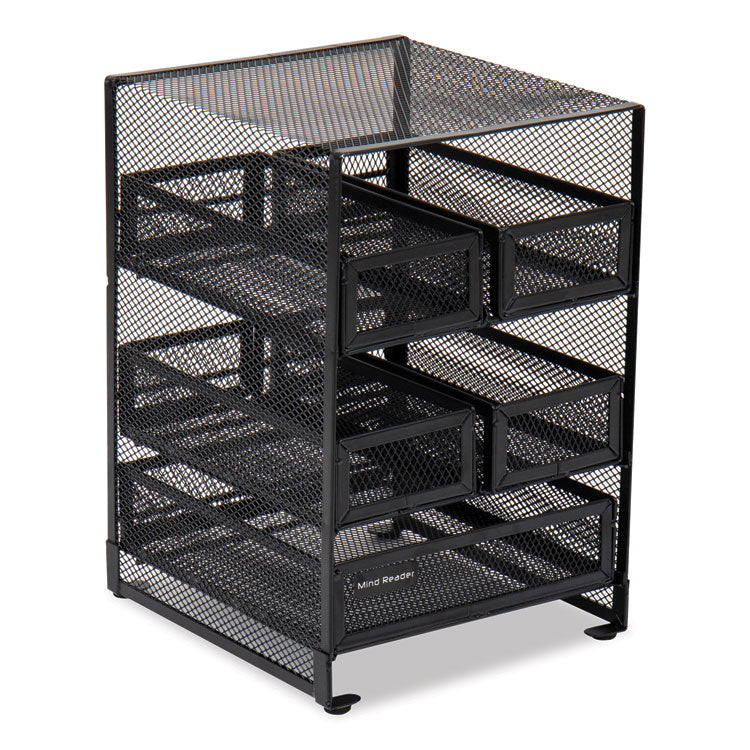 Network Collection 5-Compartment Tea Countertop Organizer, 6.75 x 7 x 10, Black 1