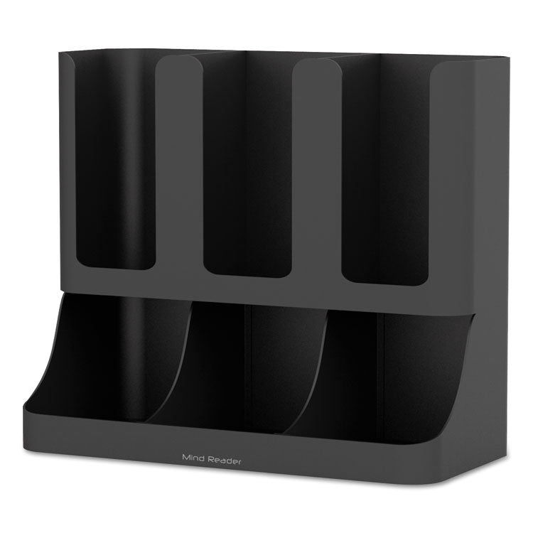 Flume Six-Section Upright Coffee Condiment/Cup Organizer, 11.5 x 6.5 x 15, Black 2