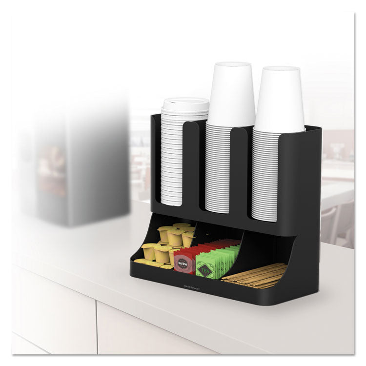 Flume Six-Section Upright Coffee Condiment/Cup Organizer, 11.5 x 6.5 x 15, Black 5