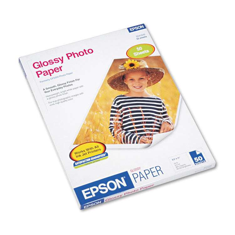 Glossy Photo Paper, 9.4 Mil, 8.5 X 11, Glossy White, 50/pack 1