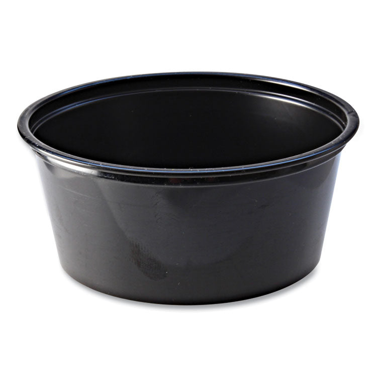 Portion Cups, 3.25 oz, Black, 125/Sleeve, 20 Sleeves/Carton 1