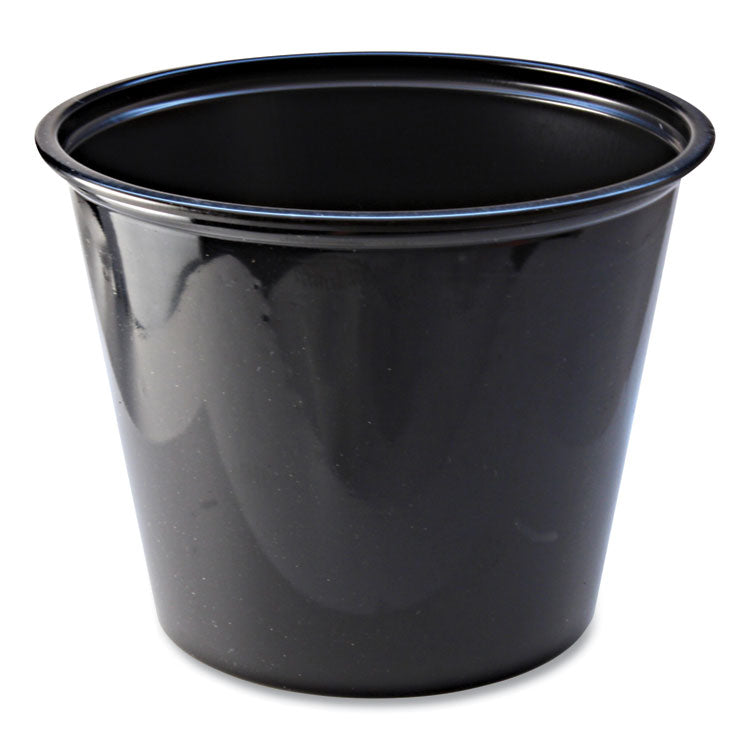 Portion Cups, 5.5 oz, Black, 125/Sleeve, 20 Sleeves/Carton 1