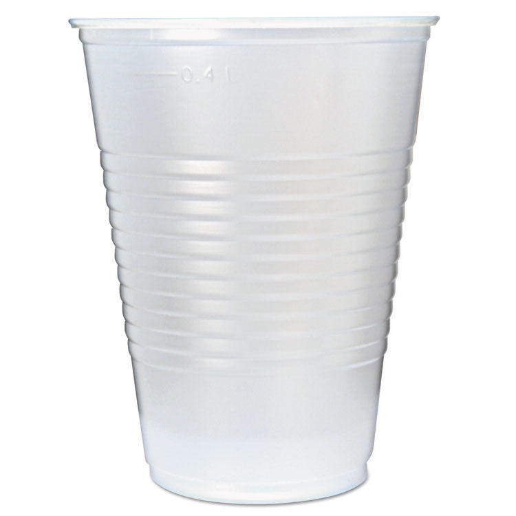 Rk Ribbed Cold Drink Cups, 16 Oz, Translucent, 50/sleeve, 20 Sleeves/carton 1