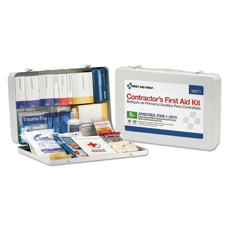 Contractor Ansi Class B First Aid Kit For 50 People, 254 Pieces, Metal Case 1