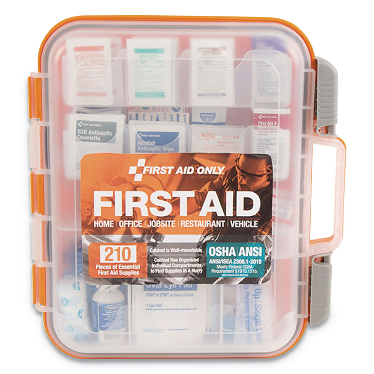 Ansi Class A Bulk First Aid Kit, 210 Pieces, Plastic Case 1