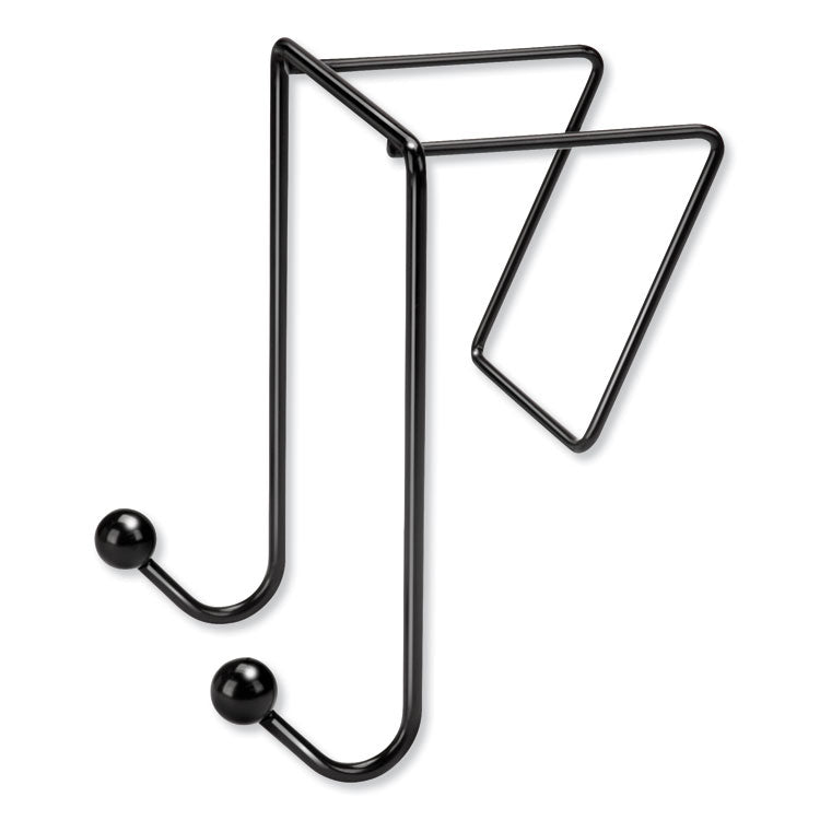 Partition Additions Wire Double-Garment Hook, 4 x 5.13 x 6, Over-the Panel Mount,  Black 5