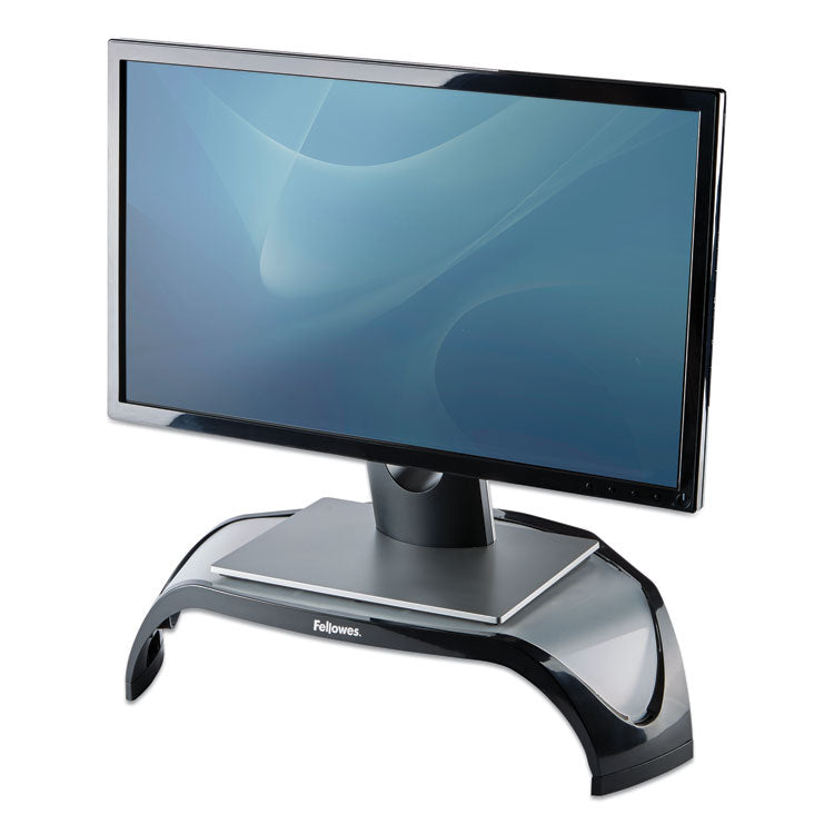 Smart Suites Corner Monitor Riser, For 21" Monitors, 18.5" X 12.5" X 3.88" To 5.13", Black/clear Frost, Supports 40 Lbs 2