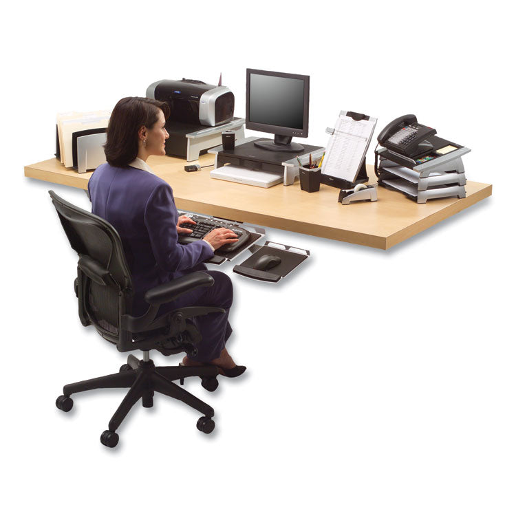 Office Suites Printer/machine Stand, 21.25 X 18.06 X 5.25, Black/silver 2