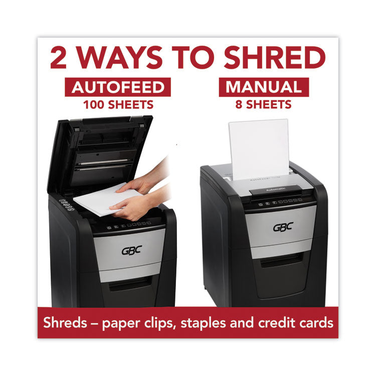 Autofeed+ 100X Super Cross-Cut Home Office Shredder, 100 Auto/8 Manual Sheet Capacity 7