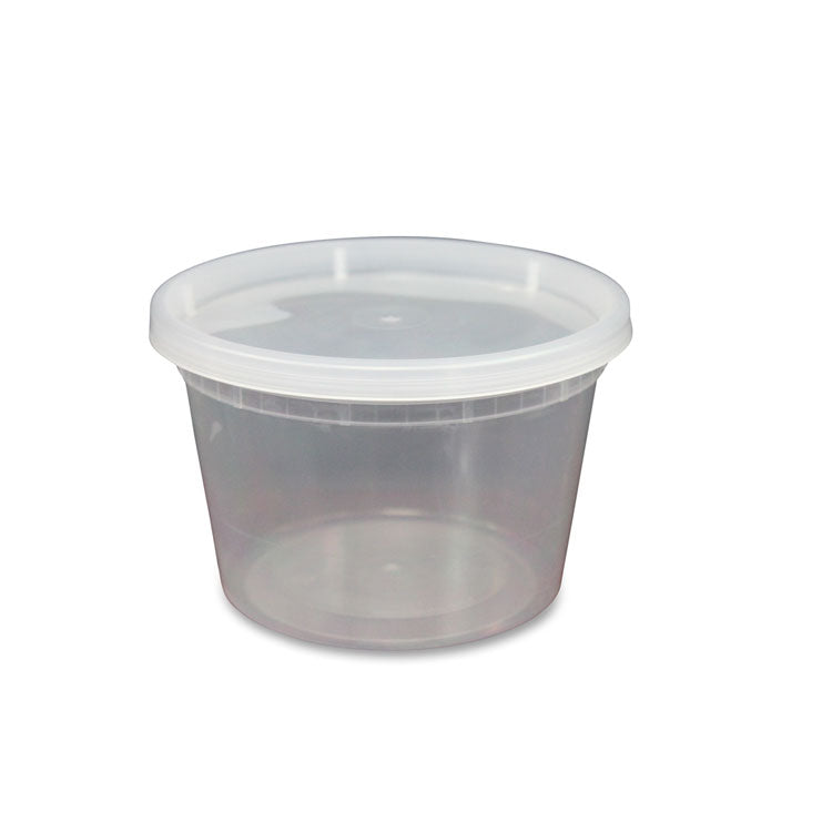 Plastic Deli Containers with Lid, 16 oz, Clear, Plastic, 240/Carton 1