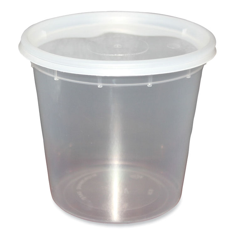 Plastic Deli Container with Lid, 24 oz, Clear, Plastic, 240/Carton 1