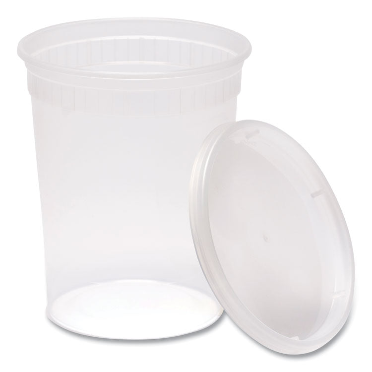 Plastic Deli Container with Lid, 32 oz, Clear, Plastic, 240/Carton 2