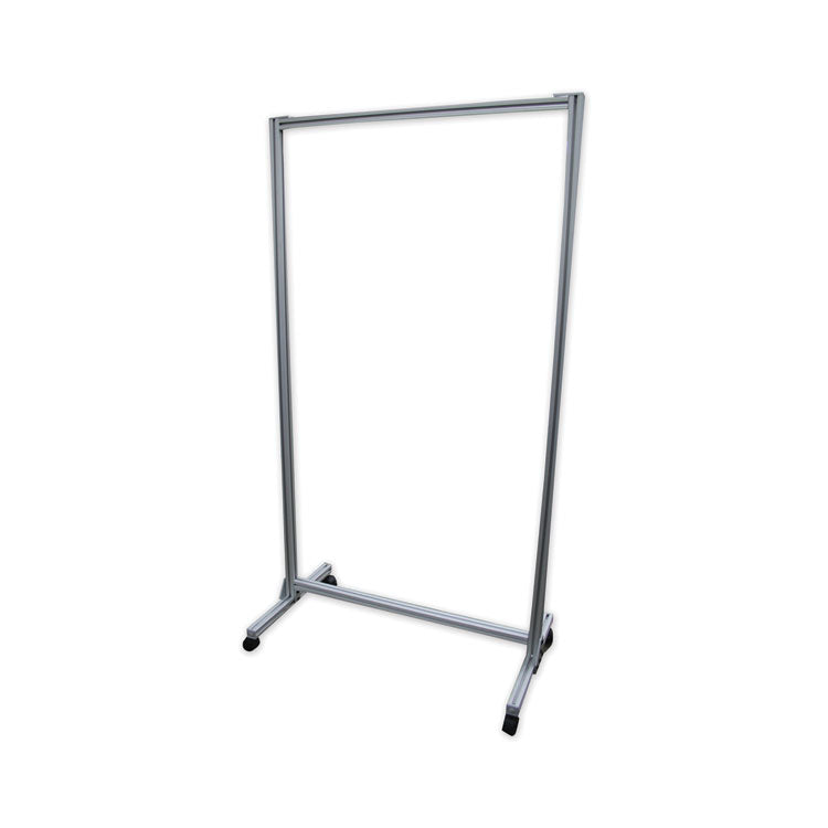 Acrylic Mobile Divider With Thermometer Access Cutout, 38.5" X 23.75" X 74.19", Clear 1