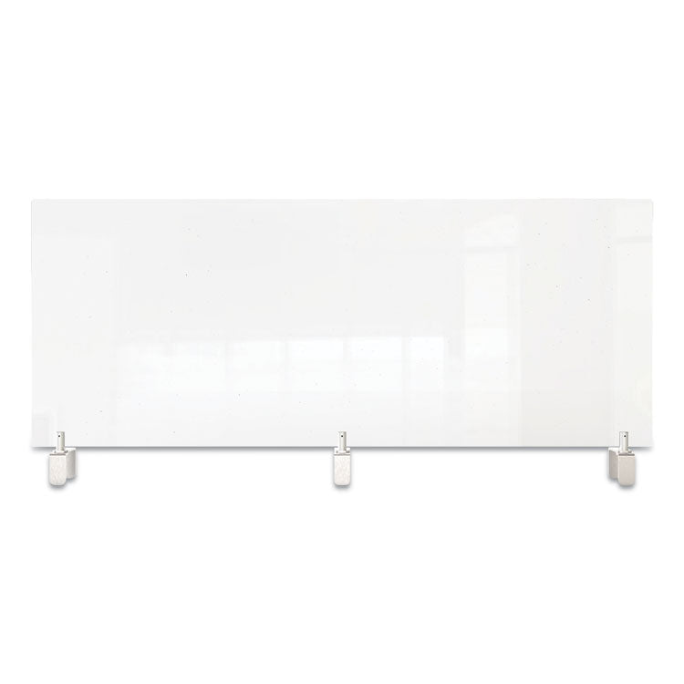 Clear Partition Extender With Attached Clamp, 48 X 3.88 X 18, Thermoplastic Sheeting 3