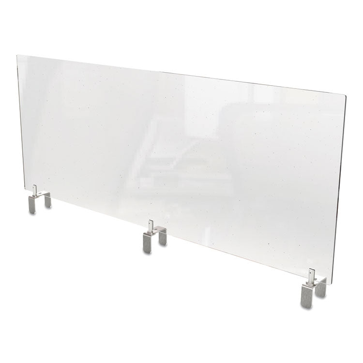 Clear Partition Extender With Attached Clamp, 48 X 3.88 X 18, Thermoplastic Sheeting 1