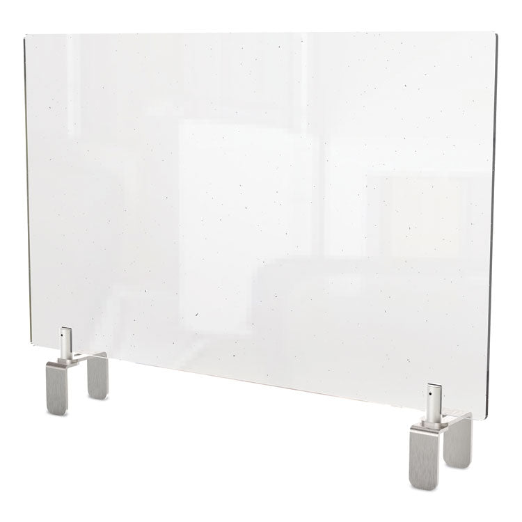 Clear Partition Extender With Attached Clamp, 36 X 3.88 X 24, Thermoplastic Sheeting 1