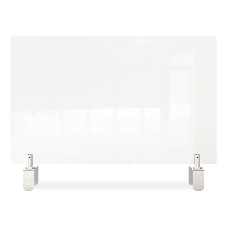 Clear Partition Extender With Attached Clamp, 42 X 3.88 X 24, Thermoplastic Sheeting 2