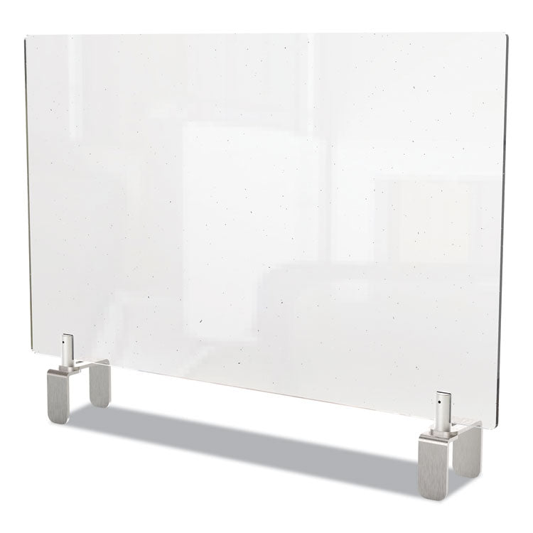 Clear Partition Extender With Attached Clamp, 42 X 3.88 X 24, Thermoplastic Sheeting 1